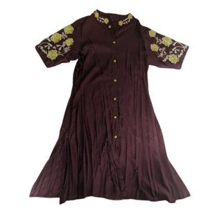 Authentic Indian Dress Brown & Green Fits  XXL but fits XL NEW